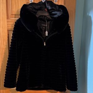 Liz Claiborne Black Ribbed Teddy Jacket